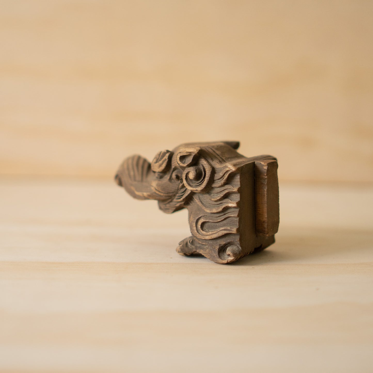 Antique Japanese Carved Temple Fragment of a Baku No. 02 - Dream Eater