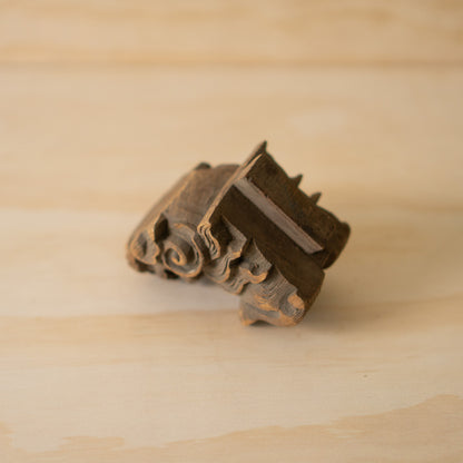 Antique Japanese Carved Temple Fragment of a Shi Shi Temple Dog