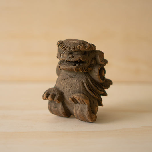 Antique Japanese Carved Temple Fragment of a Shi Shi Temple Dog