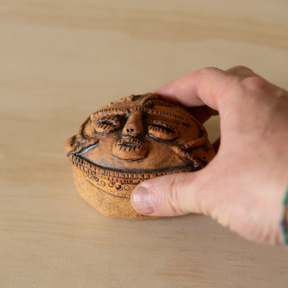 Vintage Japanese Jomon style Kogo Incense container