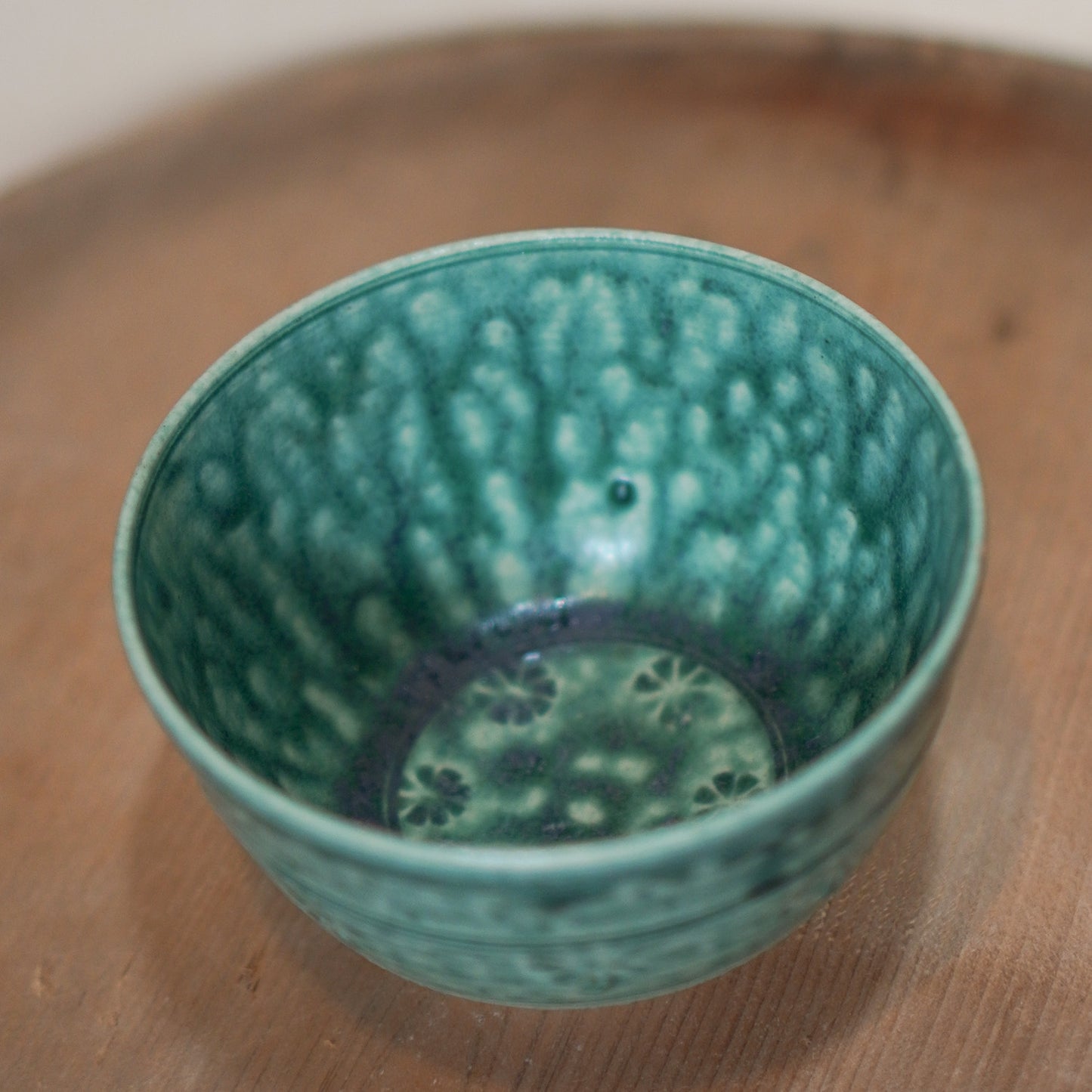 Vintage Japanese Ceramic tea cup - green glaze