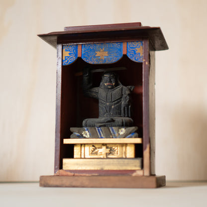 Antique Japanese Zushi Portable Shrine - figure of Kongō Yasha Myōō