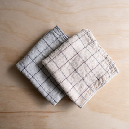 Kontex Graph - Organic Natural Dyed Cotton Face washer - Charcoal 33cm