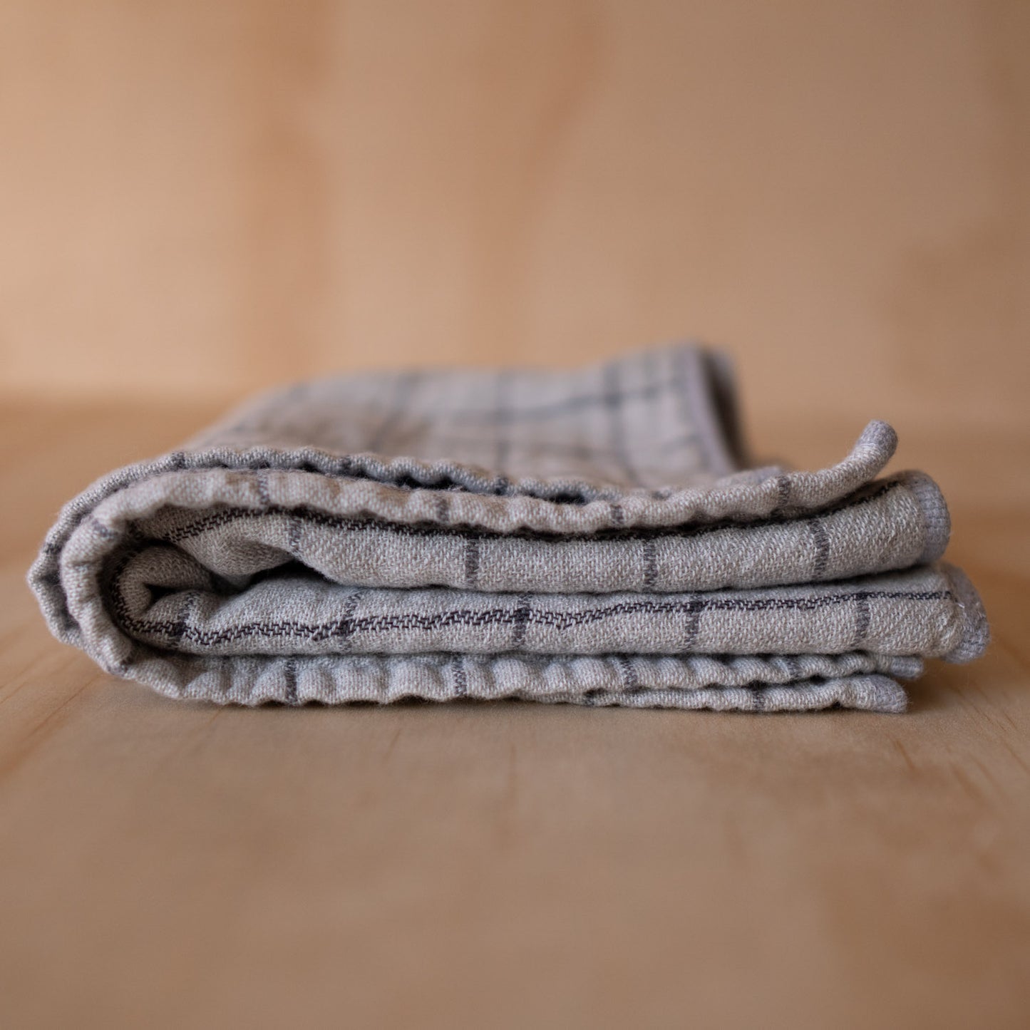 Kontex Graph - Japanese Organic Natural Dyed Cotton Hand Towel - Charcoal 33cm x 80cm