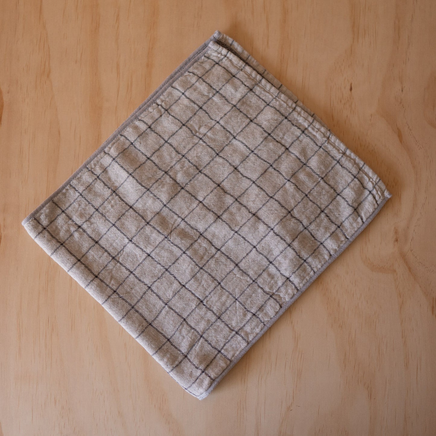 Kontex Graph - Japanese Organic Natural Dyed Cotton Hand Towel - Charcoal 33cm x 80cm
