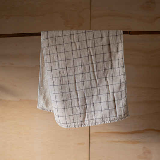 Kontex Graph - Japanese Organic Natural Dyed Cotton Hand Towel - Earl Grey 33cm x 80cm