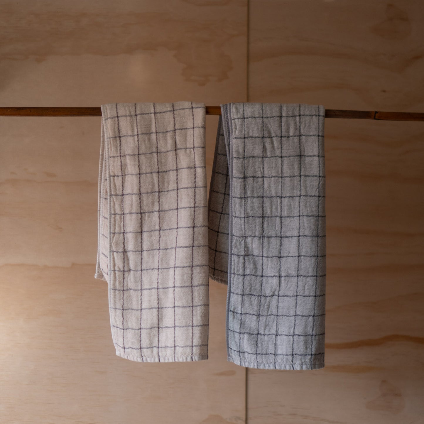 Kontex Graph - Japanese Organic Natural Dyed Cotton Hand Towel - Charcoal 33cm x 80cm