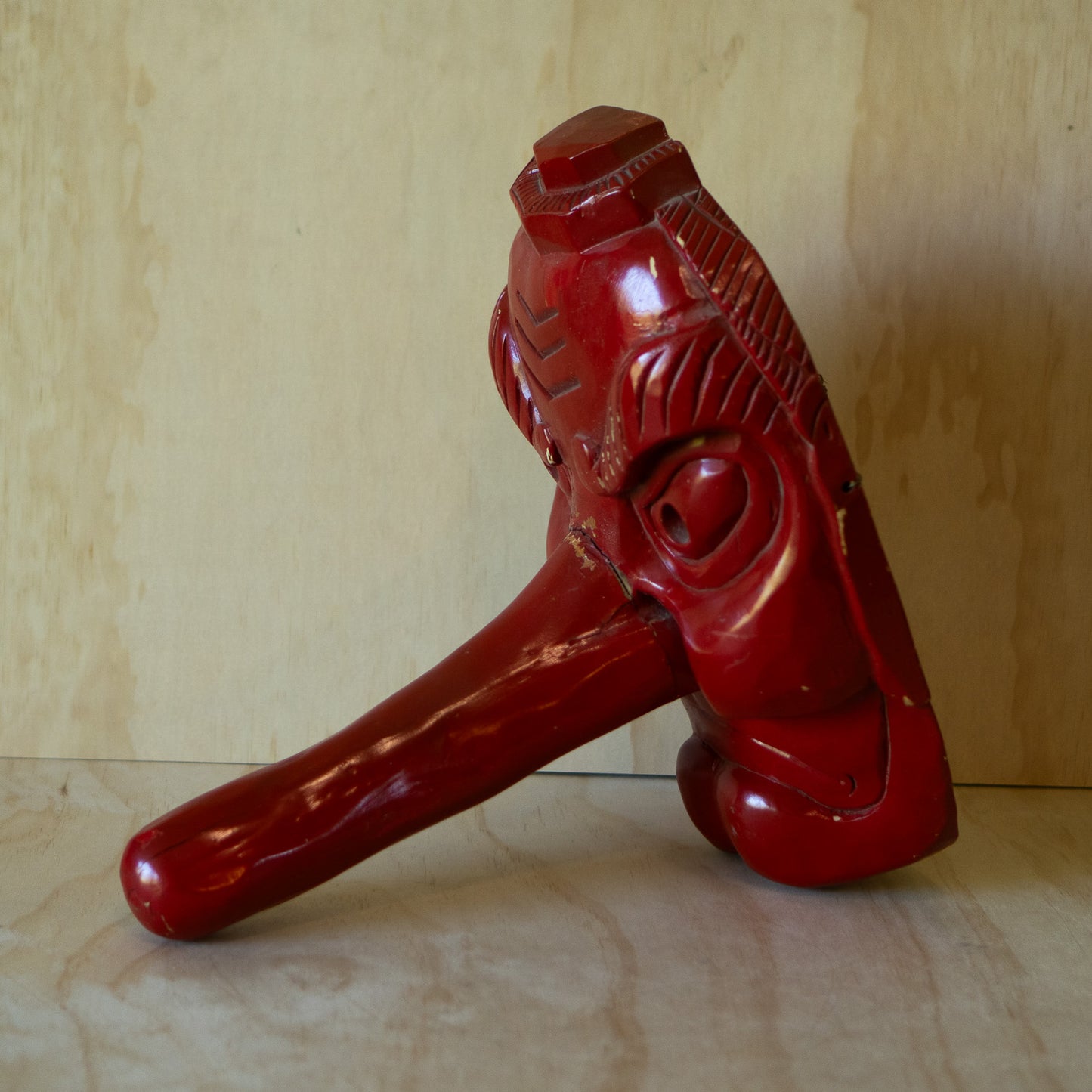 Vintage Extra Large Japanese Carved Wooden Tengu Mask