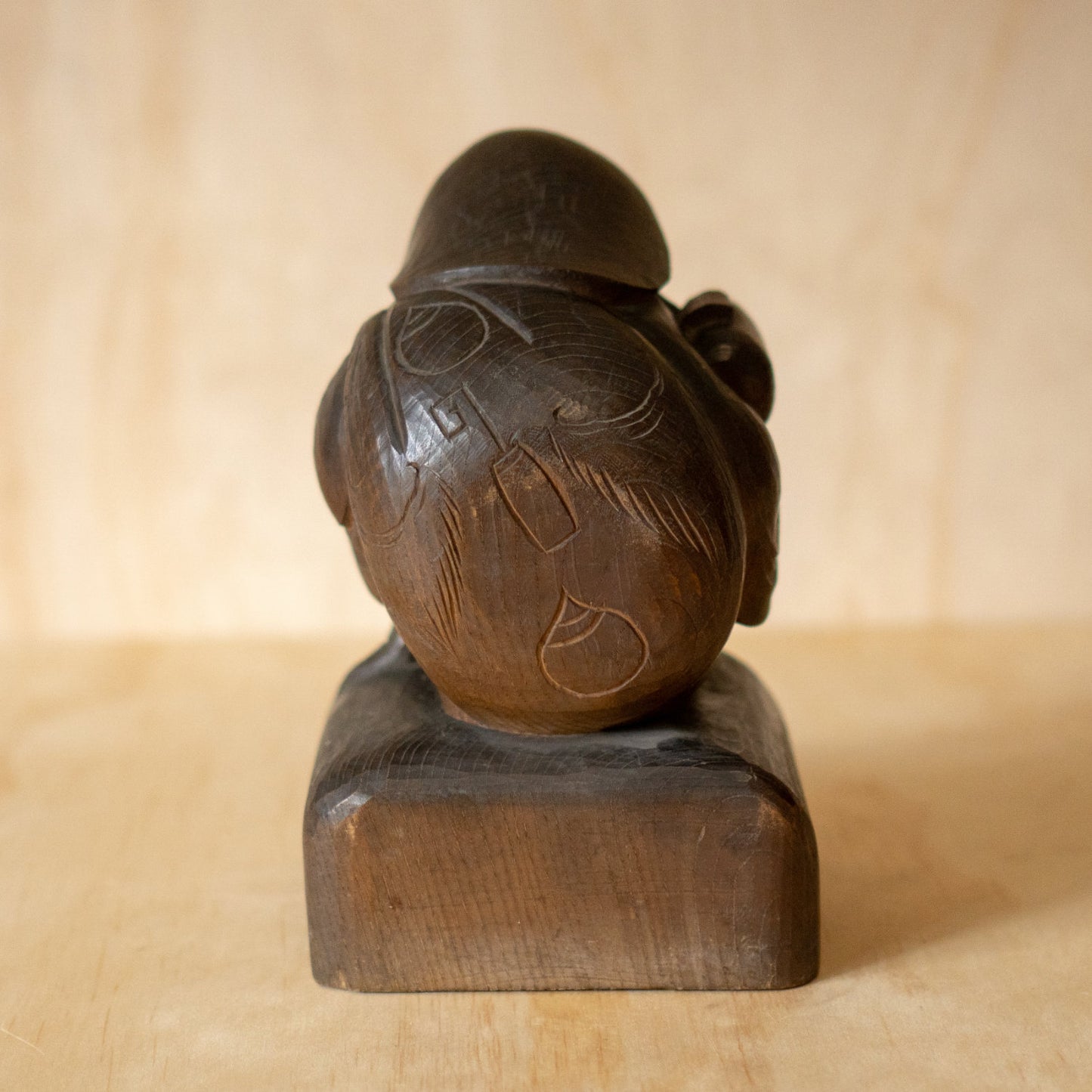 Antique Japanese Large Daikoku Wooden Carving