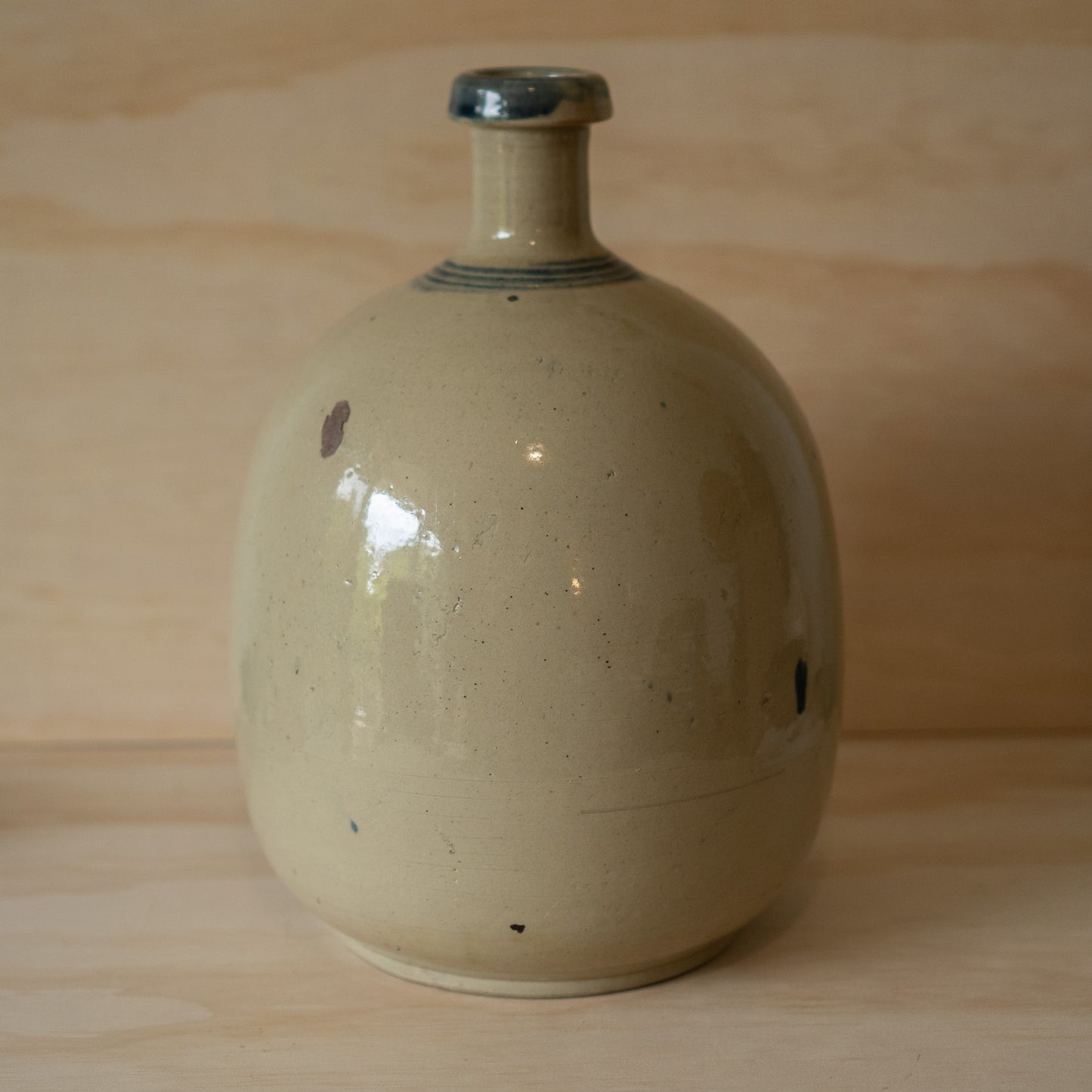 Antique Japanese Ceramic O-Tokkuri Sake Bottle