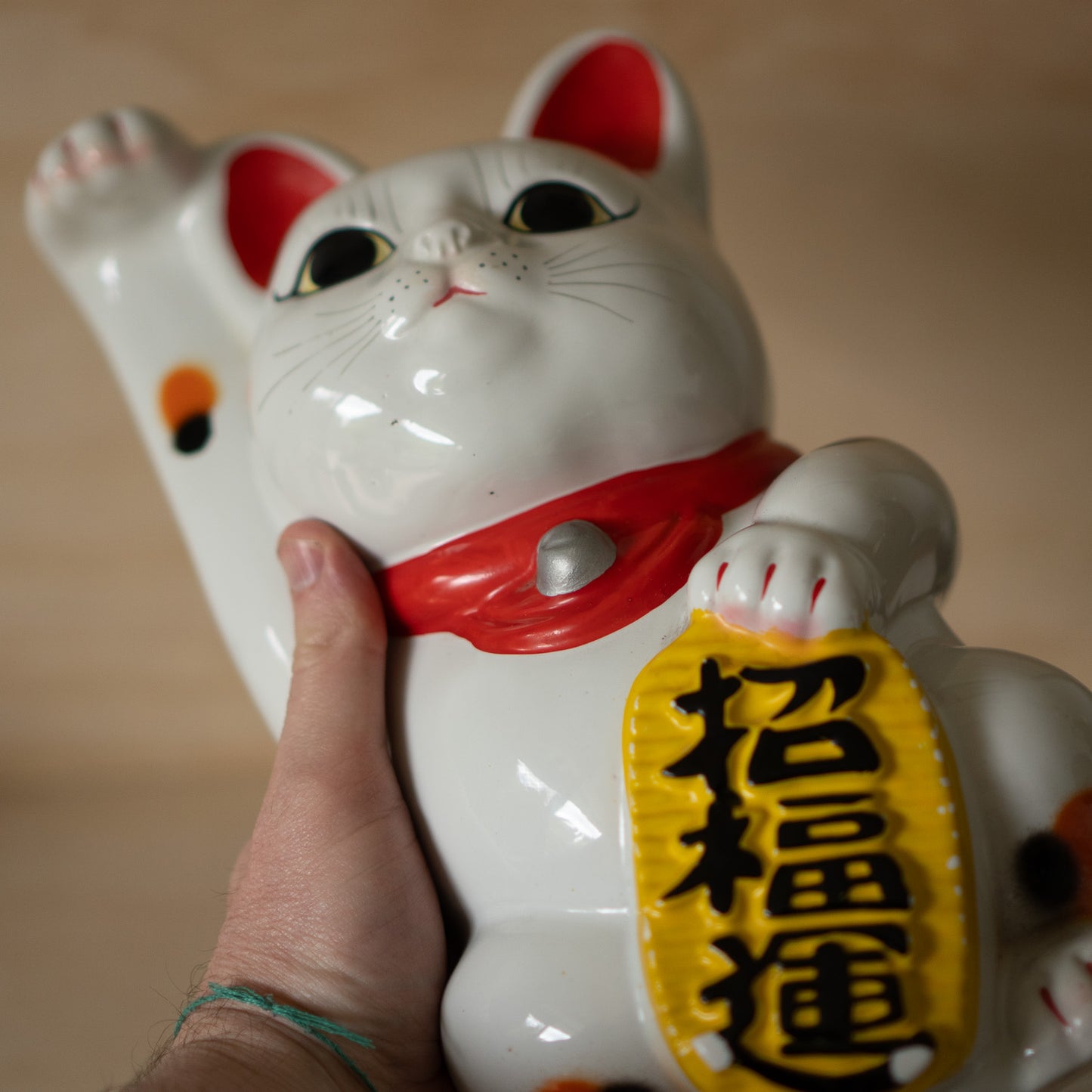 Vintage Japanese Ceramic Maneki Neko - Lucky Cat Sake Bottle