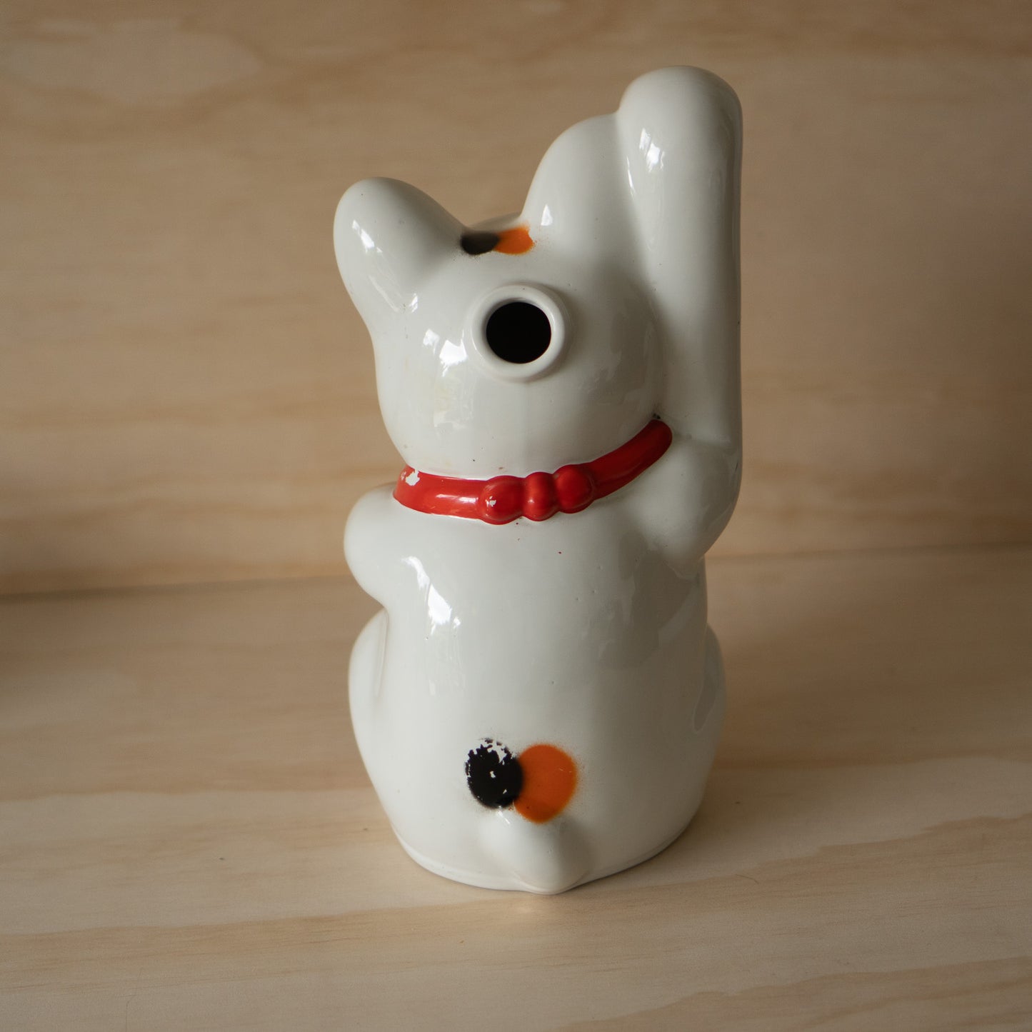 Vintage Japanese Ceramic Maneki Neko - Lucky Cat Sake Bottle