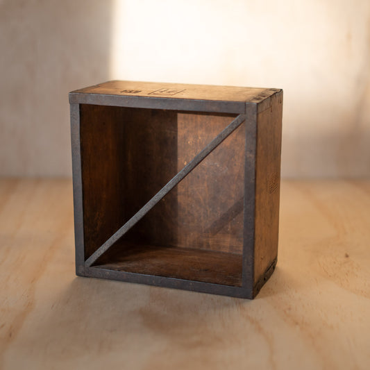 Antique Japanese Wood and Iron bound Masu Box Rice Measure