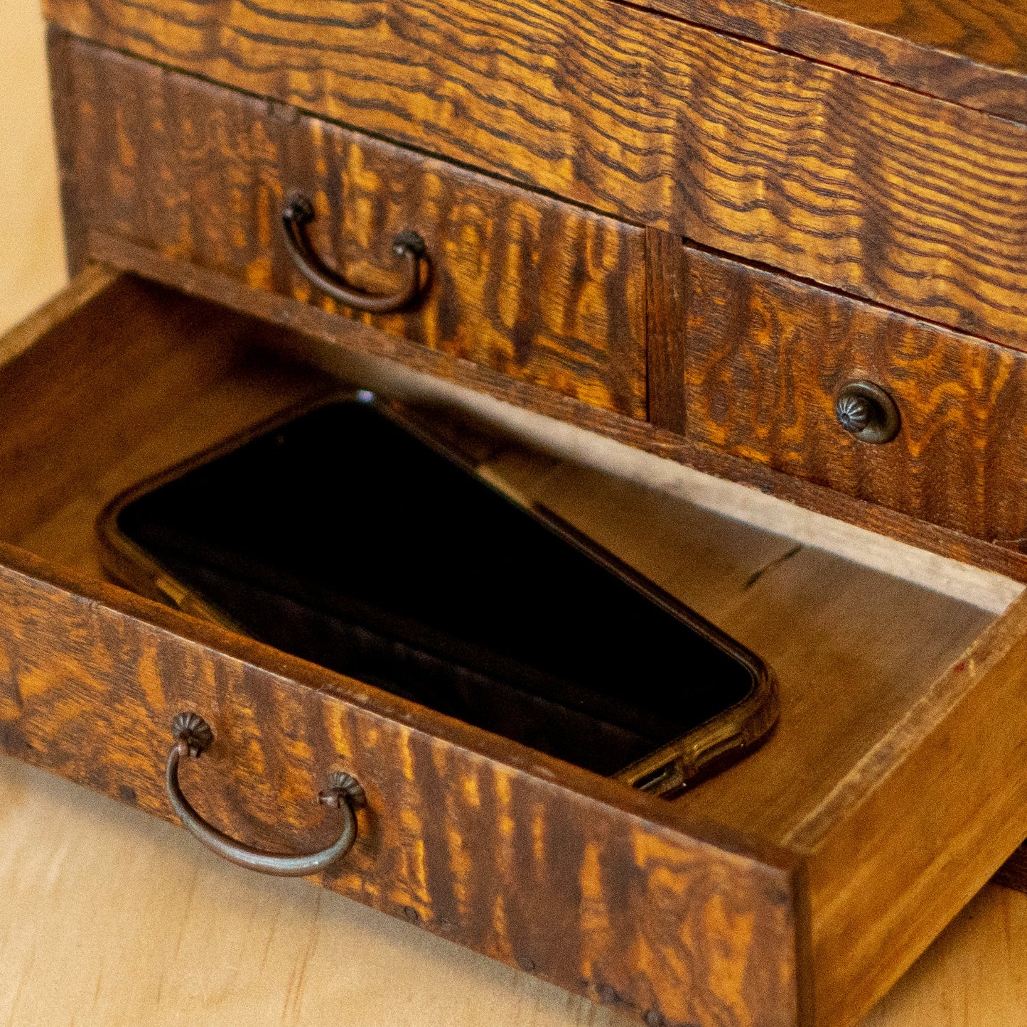 Vintage Japanese Sugi Wood Haribako sewing box