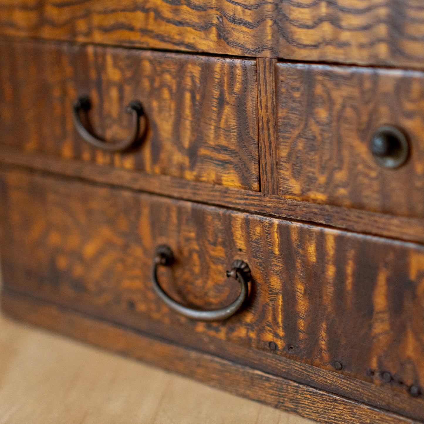 Vintage Japanese Sugi Wood Haribako sewing box