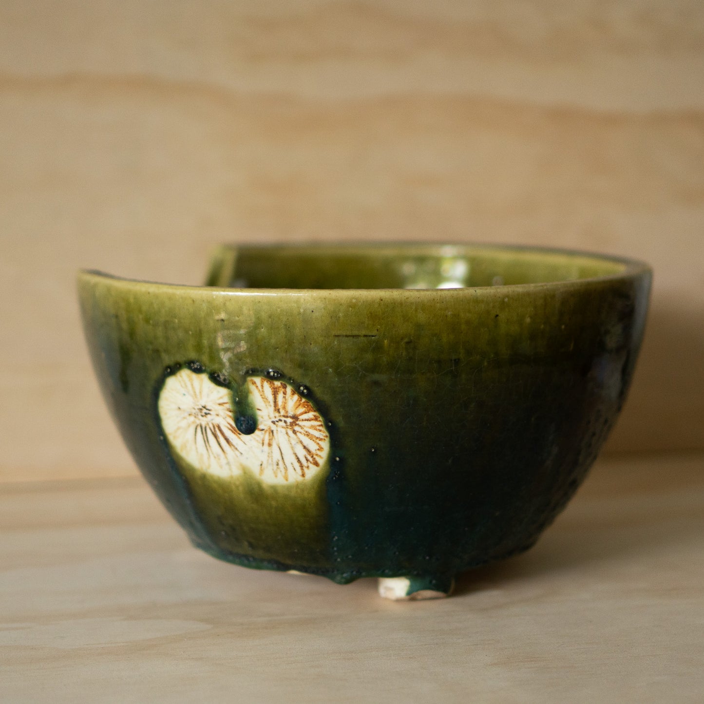 Vintage Japanese Oribe Tea Ceremony Hibachi Burner - Bowl