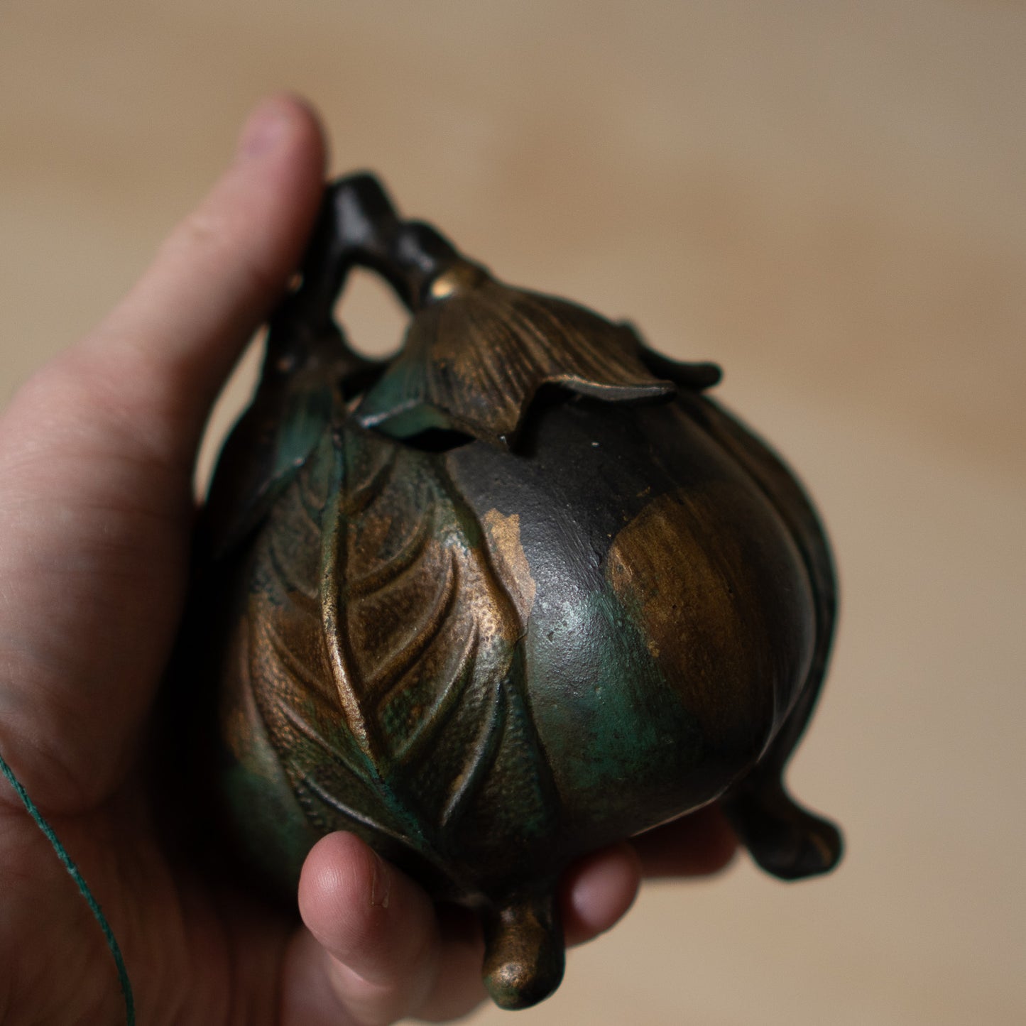 Vintage Japanese Iron Eggplant Koro - Incense Burner