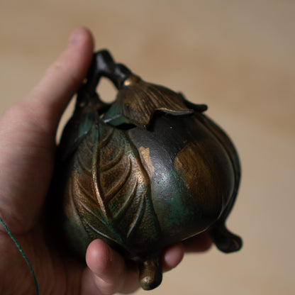 Vintage Japanese Iron Eggplant Koro - Incense Burner