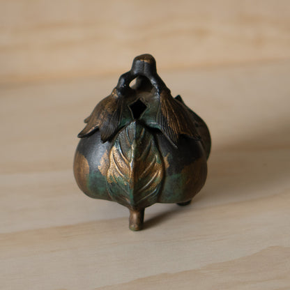 Vintage Japanese Iron Eggplant Koro - Incense Burner
