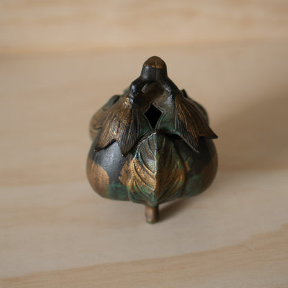 Vintage Japanese Iron Eggplant Koro - Incense Burner