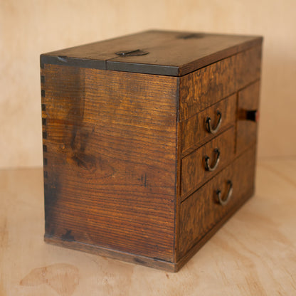 Vintage Japanese Sugi Wood Haribako sewing box
