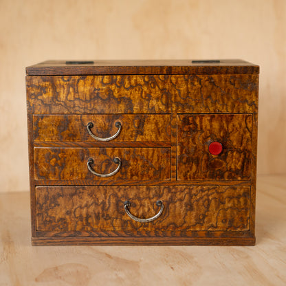 Vintage Japanese Sugi Wood Haribako sewing box