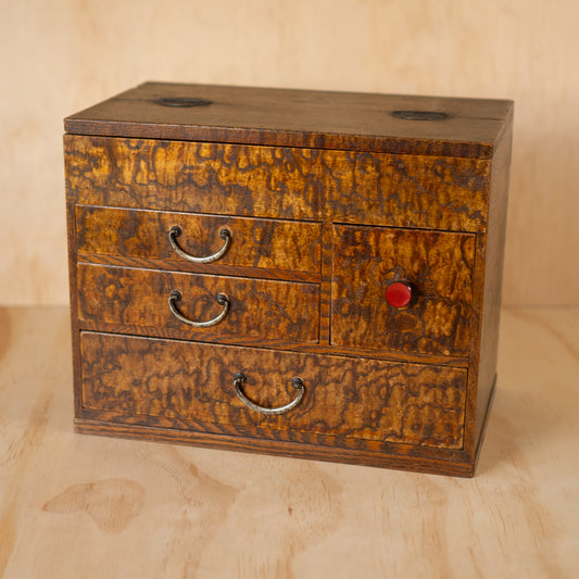 Vintage Japanese Sugi Wood Haribako sewing box