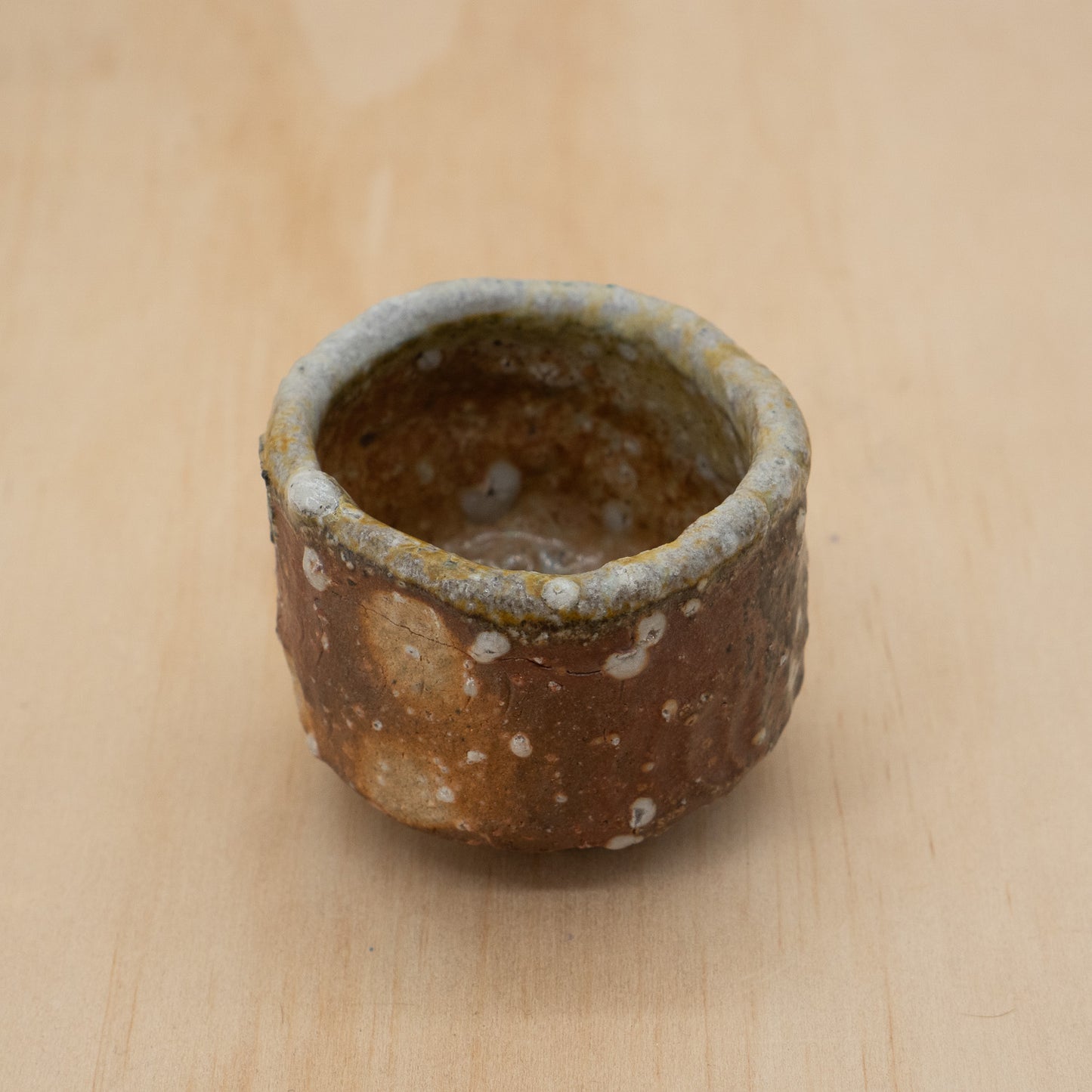 Vintage Japanese Ceramic Guinomi Sake Cup - Shigaraki