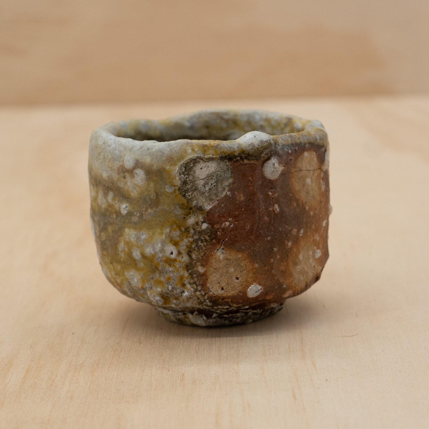 Vintage Japanese Ceramic Guinomi Sake Cup - Shigaraki