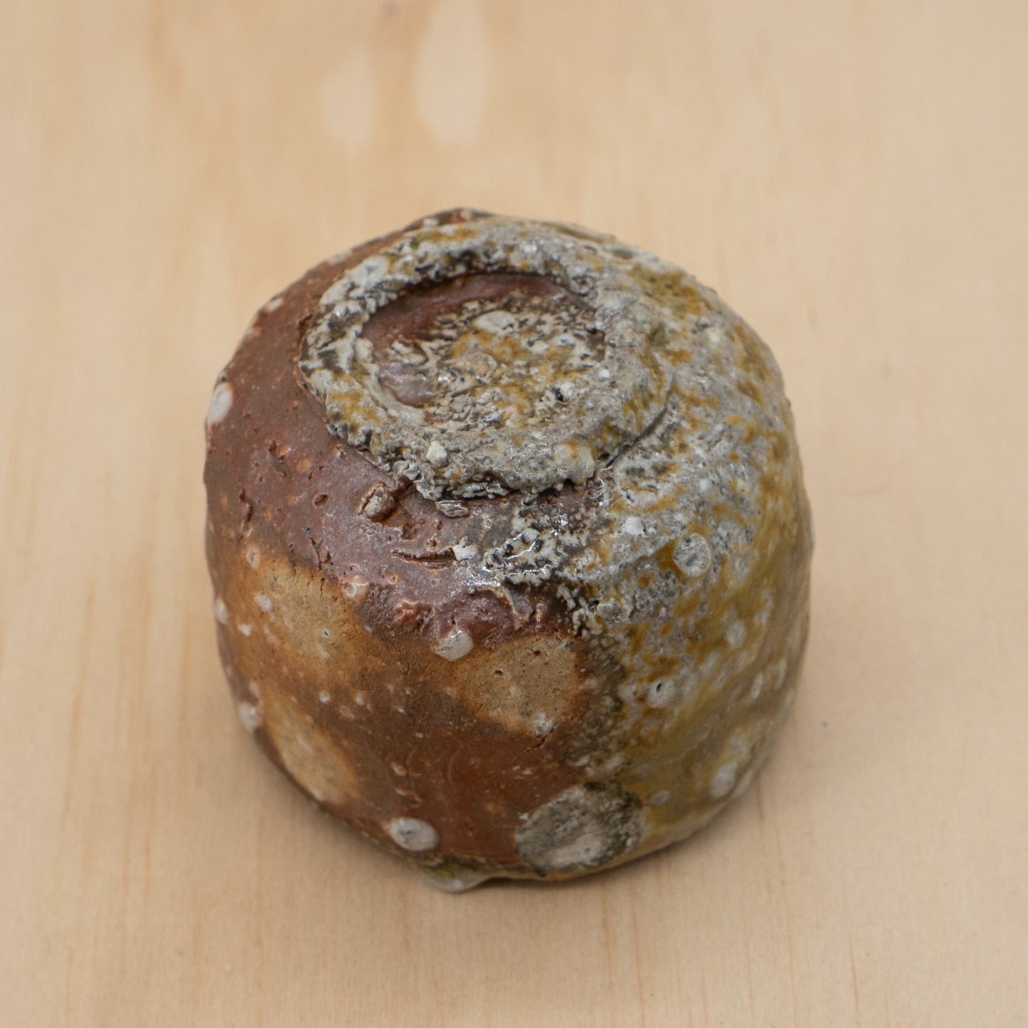 Vintage Japanese Ceramic Guinomi Sake Cup - Shigaraki