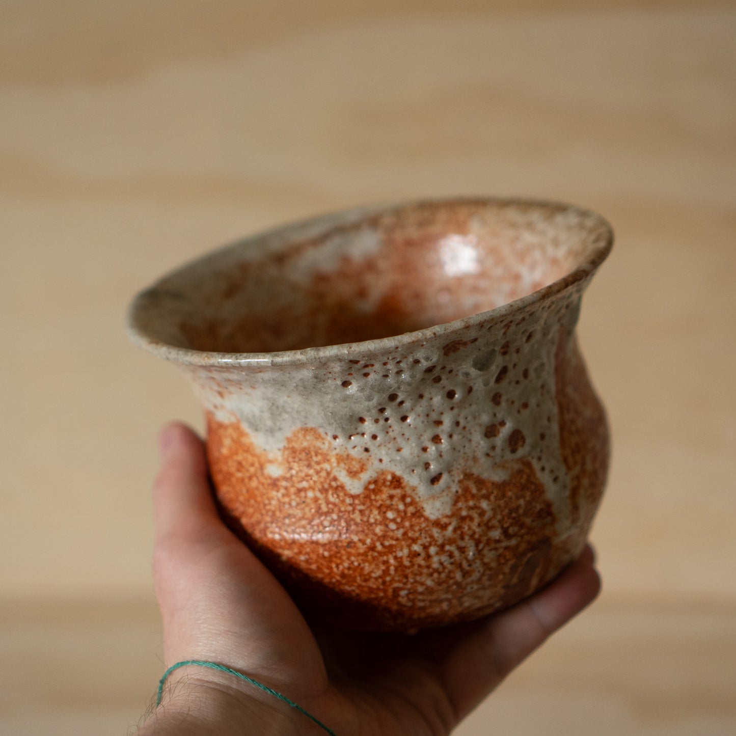 Vintage Japanese Ceramic Shino Mizusashi Water pot vessel