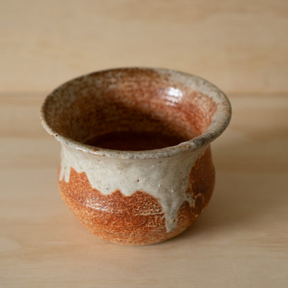 Vintage Japanese Ceramic Shino Mizusashi Water pot vessel