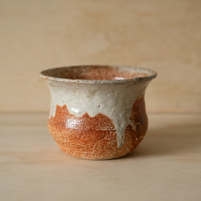 Vintage Japanese Ceramic Shino Mizusashi Water pot vessel