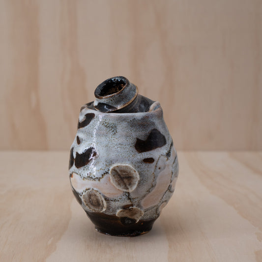Vintage Japanese Ceramic Slumped Vase
