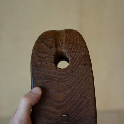 Antique Japanese small Keyaki Elm wood pulley