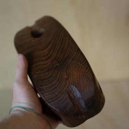 Antique Japanese small Keyaki Elm wood pulley