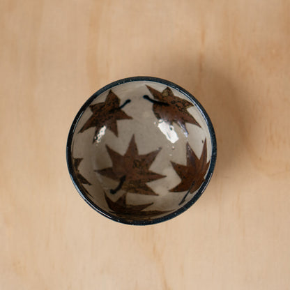 Vintage Small Japanese Ceramic Maple leaf bowl