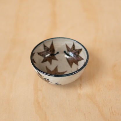 Vintage Small Japanese Ceramic Maple leaf bowl