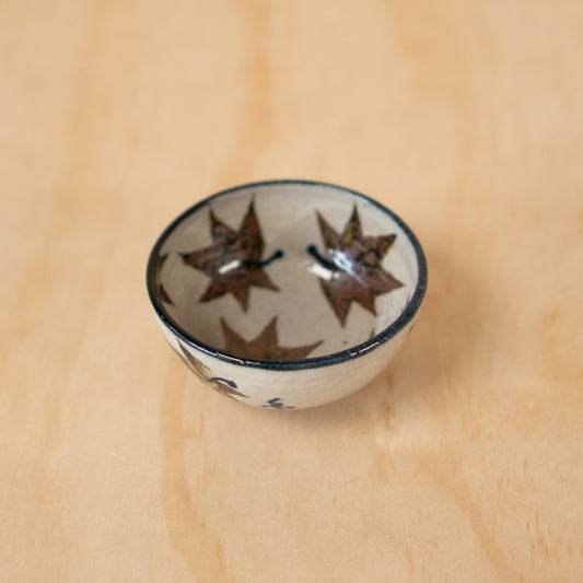 Vintage Small Japanese Ceramic Maple leaf bowl