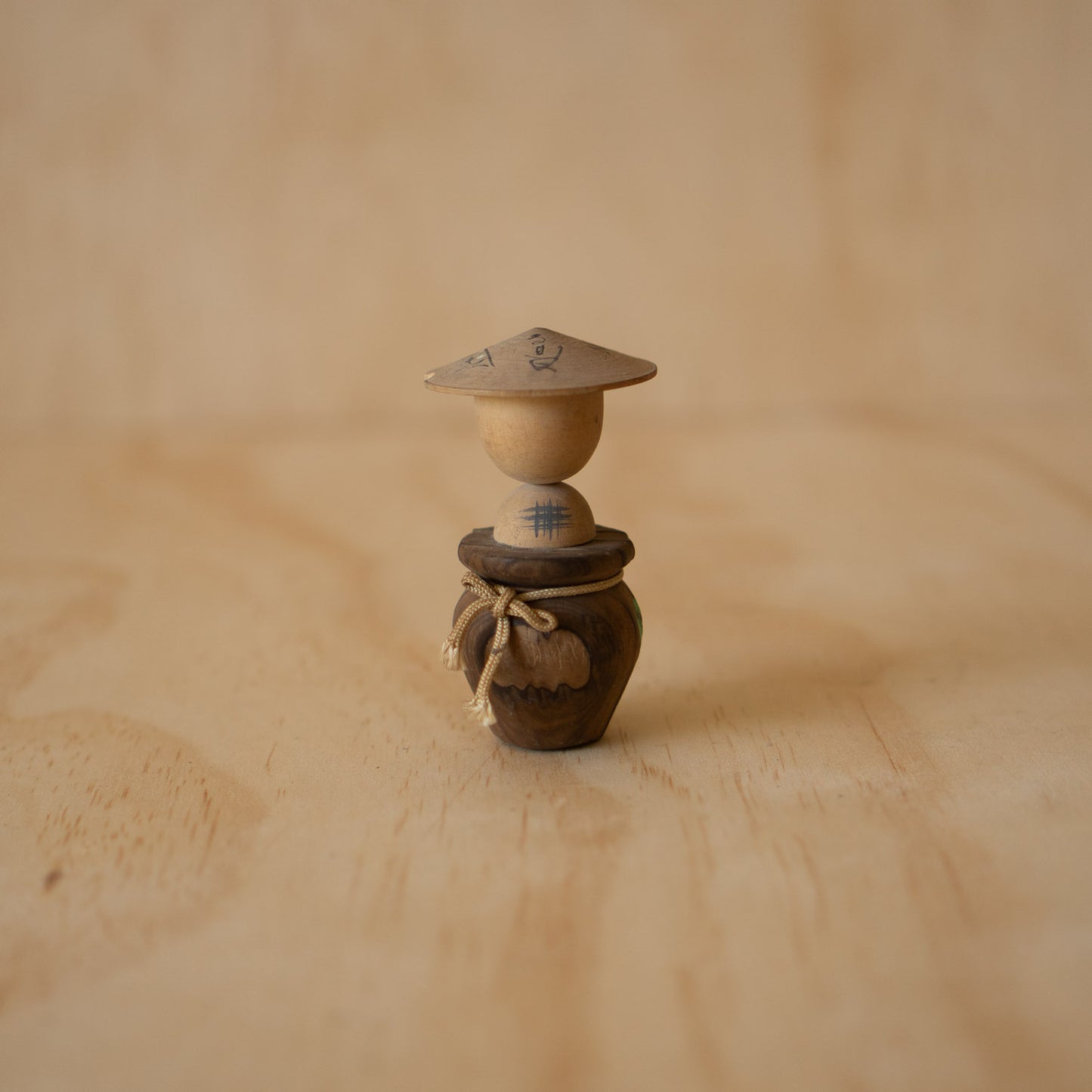 Vintage Japanese Folk Art - Figure in Tsubo Jar