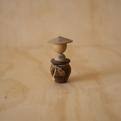 Vintage Japanese Folk Art - Figure in Tsubo Jar