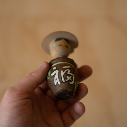 Vintage Japanese Folk Art - Figure in Tsubo Jar