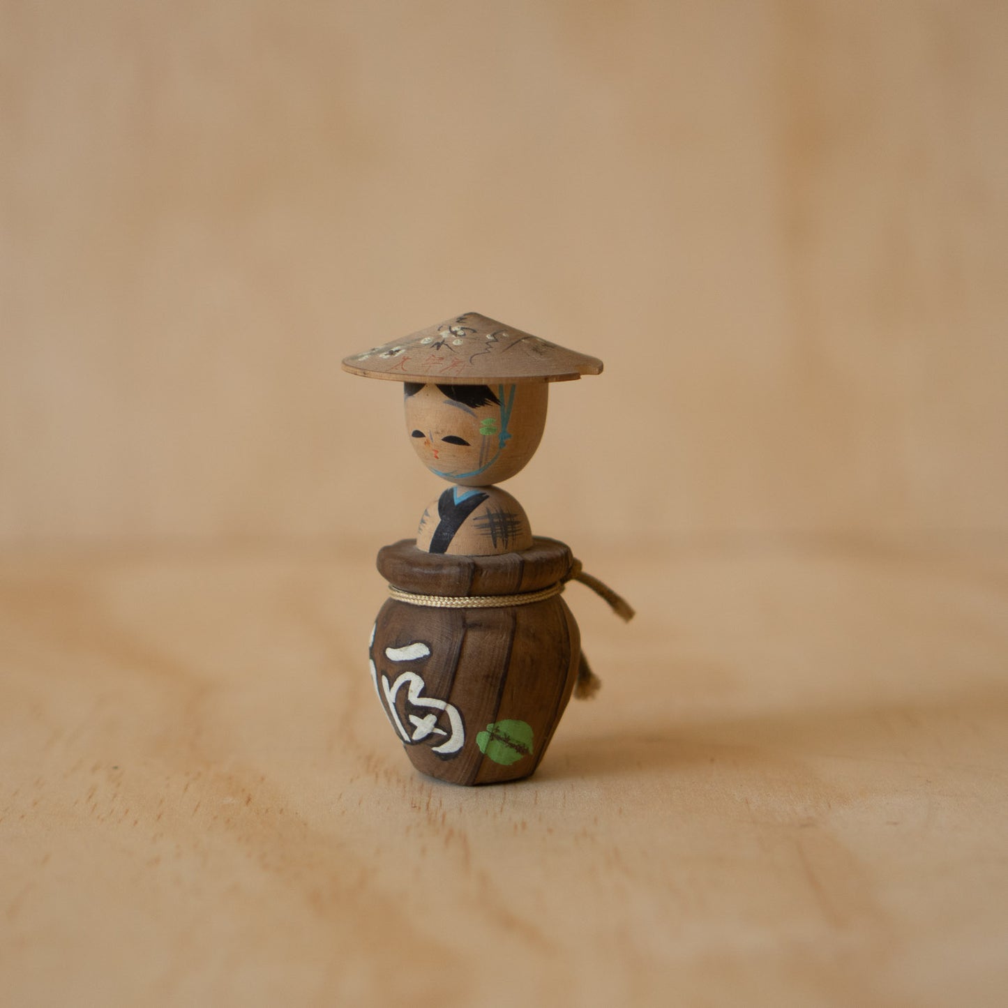 Vintage Japanese Folk Art - Figure in Tsubo Jar