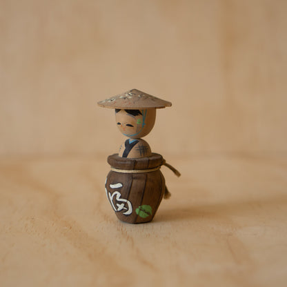 Vintage Japanese Folk Art - Figure in Tsubo Jar