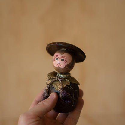 Vintage Japanese Folk Art -  Monkey in Tsubo Jar