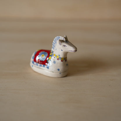 Vintage Japanese Ceramic Horse Kogo Incense Container