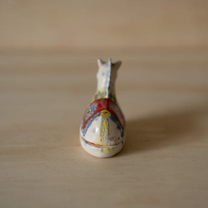 Vintage Japanese Ceramic Horse Kogo Incense Container