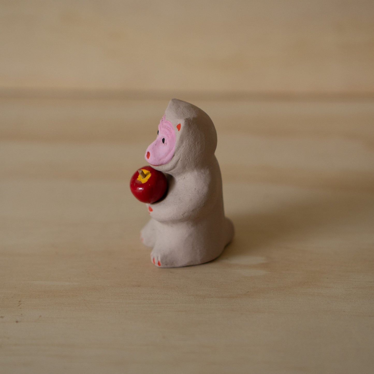 Vintage Japanese Showa period Hirosaki clay monkey whistle