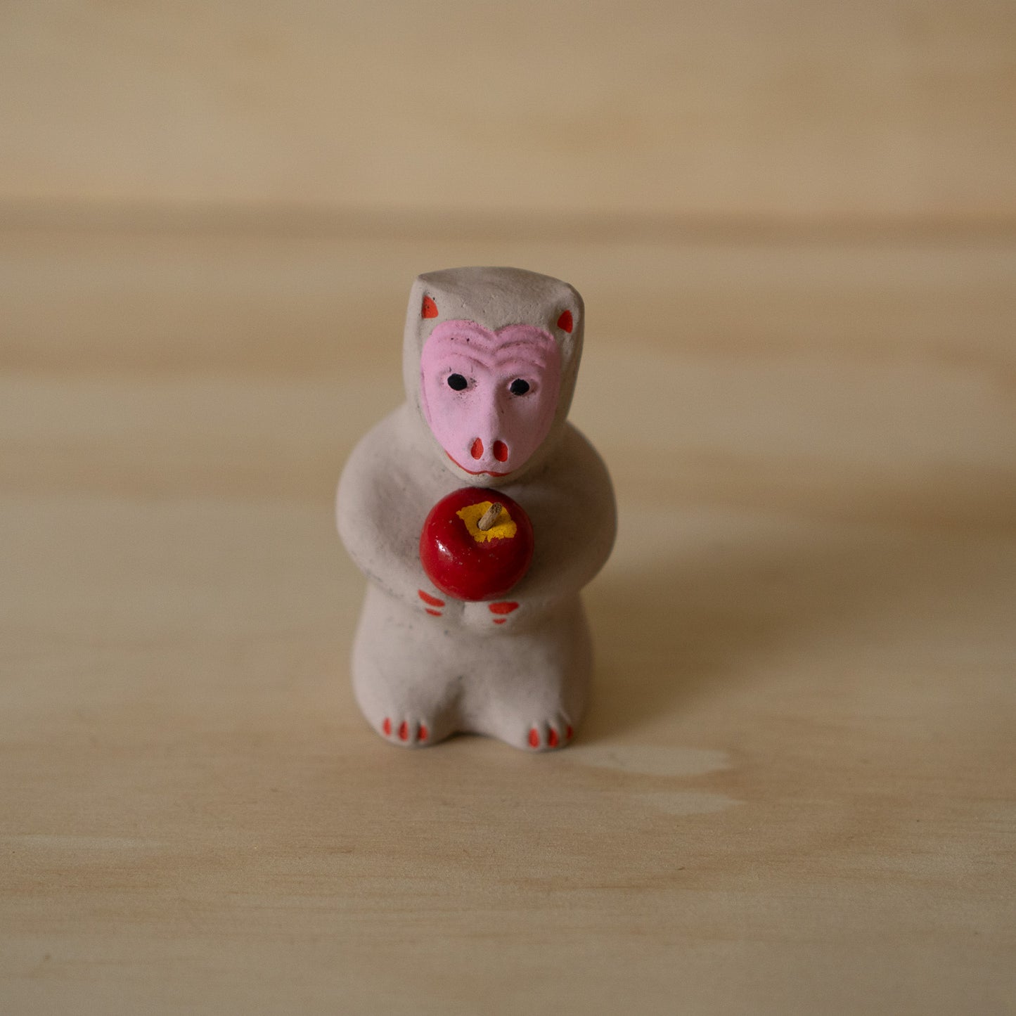 Vintage Japanese Showa period Hirosaki clay monkey whistle