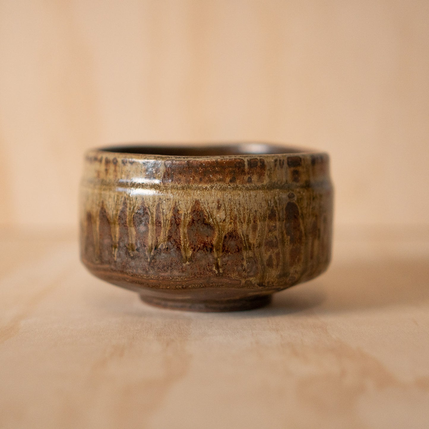 Japanese Ceramic Bizen Nagashi Chawan Matcha Bowl